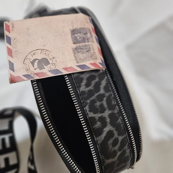 NWT Karl Lagerfeld Paris Maybelle Crossbody Camera Style Bag Leopa - Picture 7 of 9